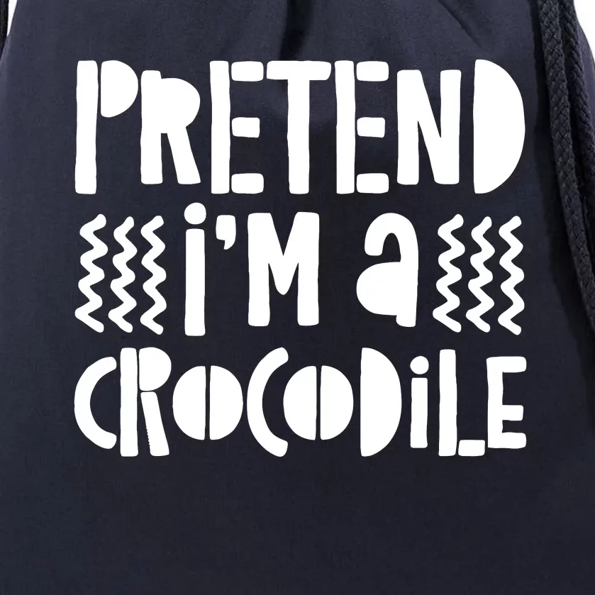 Pretend IM A Crocodile Drawstring Bag