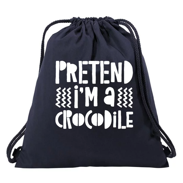 Pretend IM A Crocodile Drawstring Bag