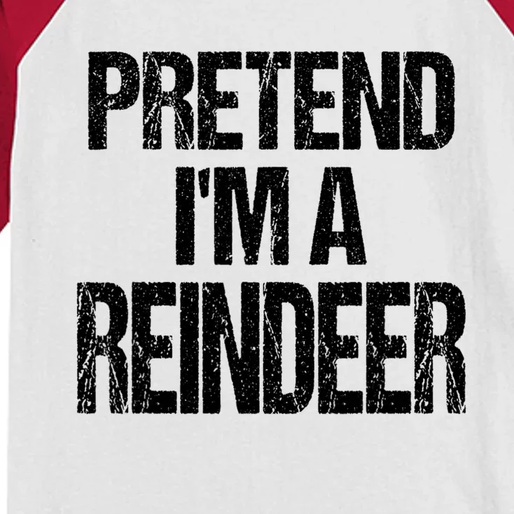 Pretend Im A Reindeer Easy Christmas Costume Kids Colorblock Raglan Jersey