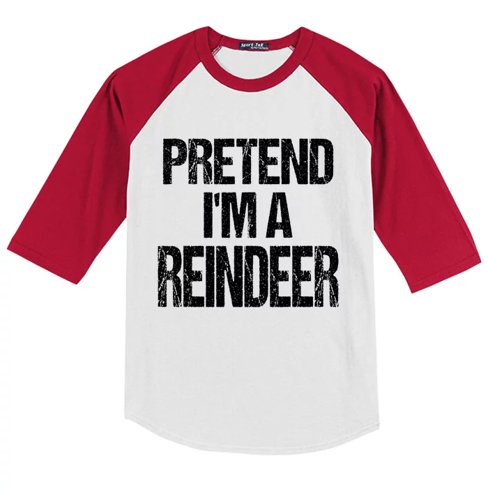 Pretend Im A Reindeer Easy Christmas Costume Kids Colorblock Raglan Jersey