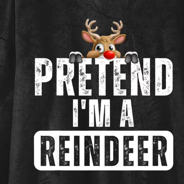 Pretend Im A Reindeer Easy Christmas Costume Hooded Wearable Blanket