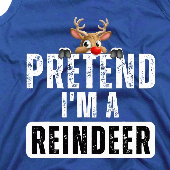 pretend im a reindeer Easy Christmas Costume Tank Top