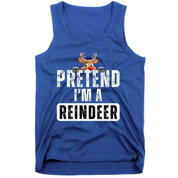 pretend im a reindeer Easy Christmas Costume Tank Top