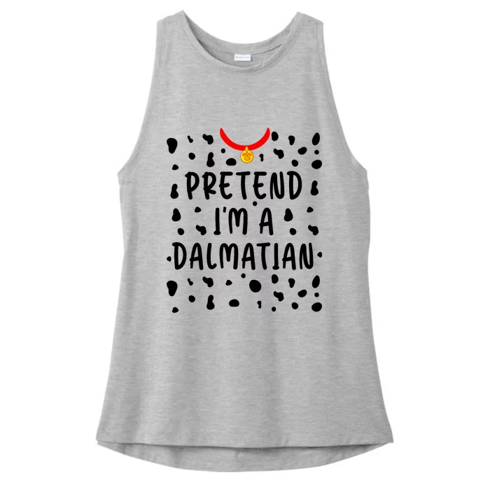 Pretend Im A Dalmatian Funny Lazy Halloween Costume Ladies Tri-Blend Wicking Tank