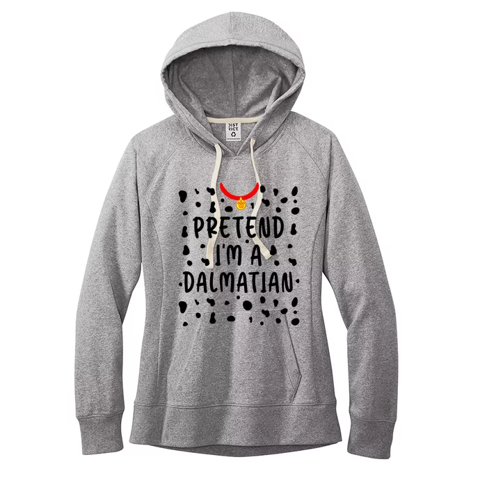 Pretend Im A Dalmatian Funny Lazy Halloween Costume Women's Fleece Hoodie