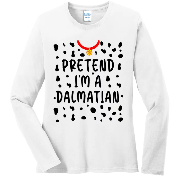 Pretend Im A Dalmatian Funny Lazy Halloween Costume Ladies Long Sleeve Shirt