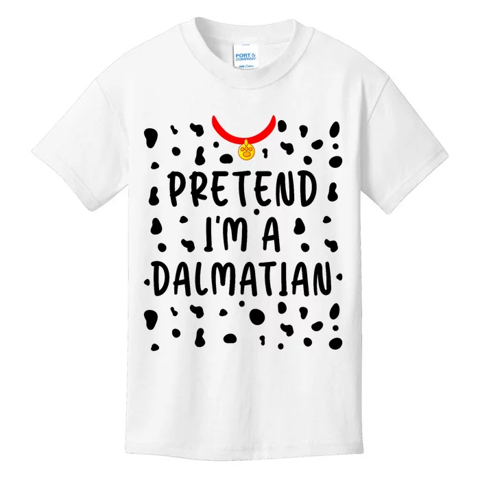 Pretend Im A Dalmatian Funny Lazy Halloween Costume Kids T-Shirt