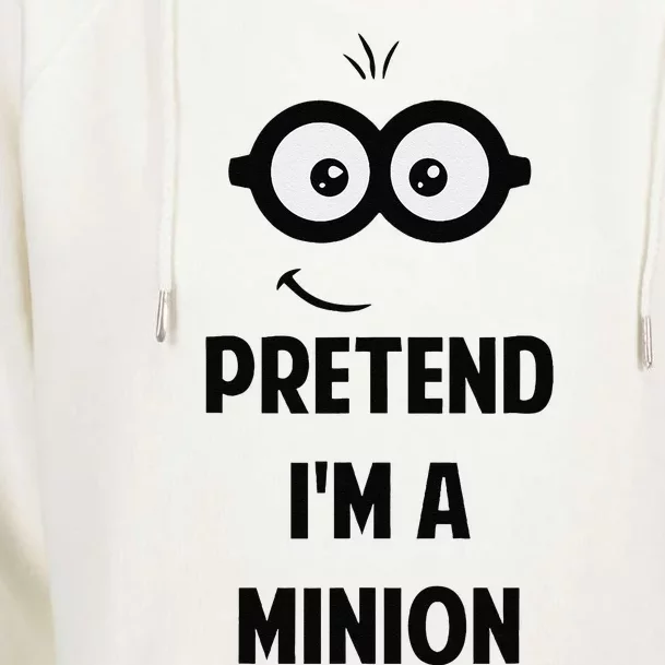 Pretend IM A Minion Costume Party Funny Halloween Minion Womens Funnel Neck Pullover Hood