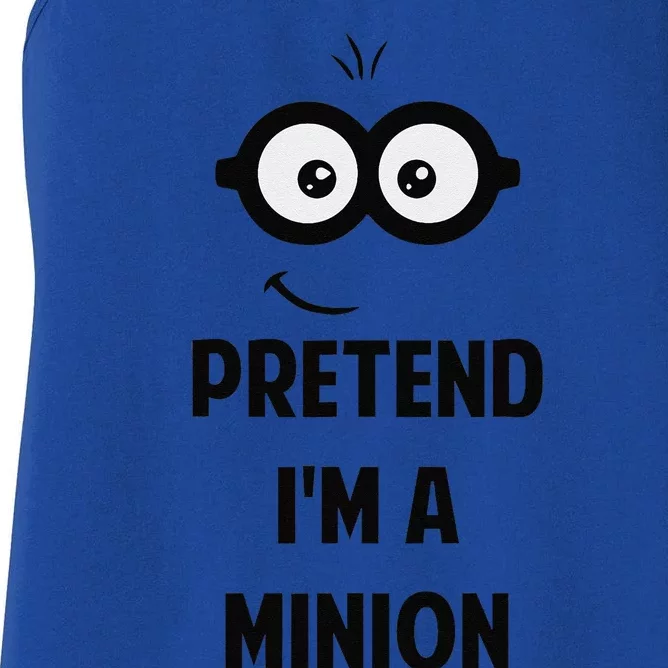 Pretend IM A Minion Costume Party Funny Halloween Minion Women's Racerback Tank