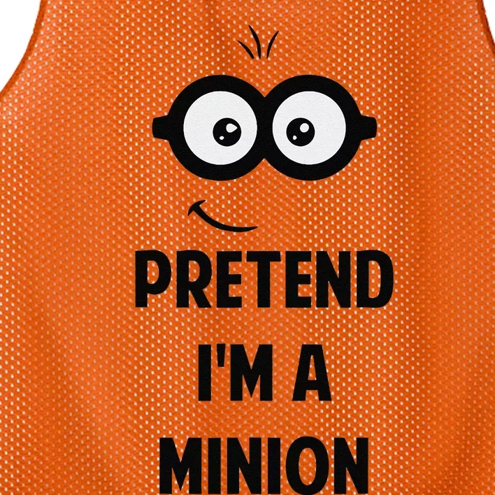 Pretend IM A Minion Costume Party Funny Halloween Minion Mesh Reversible Basketball Jersey Tank