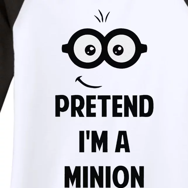 Pretend IM A Minion Costume Party Funny Halloween Minion Women's Tri-Blend 3/4-Sleeve Raglan Shirt