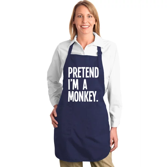 Pretend IM A Monkey Funny Halloween Party Costume Full-Length Apron With Pocket