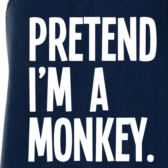 Pretend IM A Monkey Funny Halloween Party Costume Women's Racerback Tank