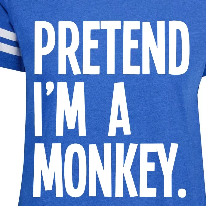 Pretend IM A Monkey Funny Halloween Party Costume Enza Ladies Jersey Football T-Shirt