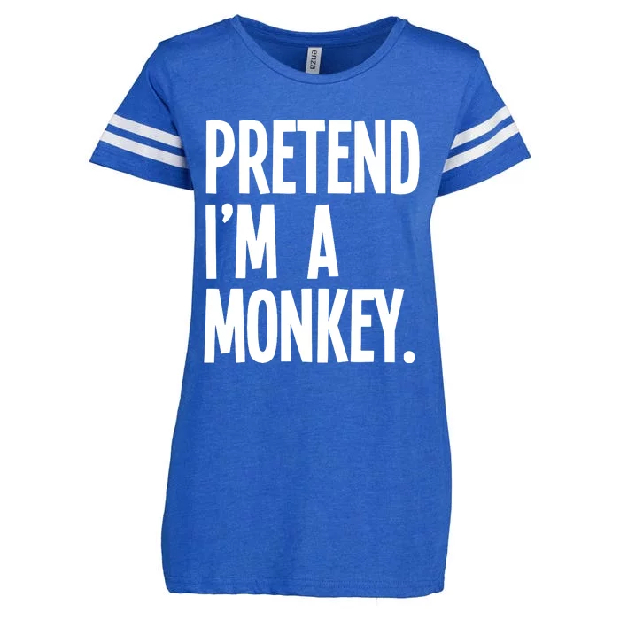 Pretend IM A Monkey Funny Halloween Party Costume Enza Ladies Jersey Football T-Shirt