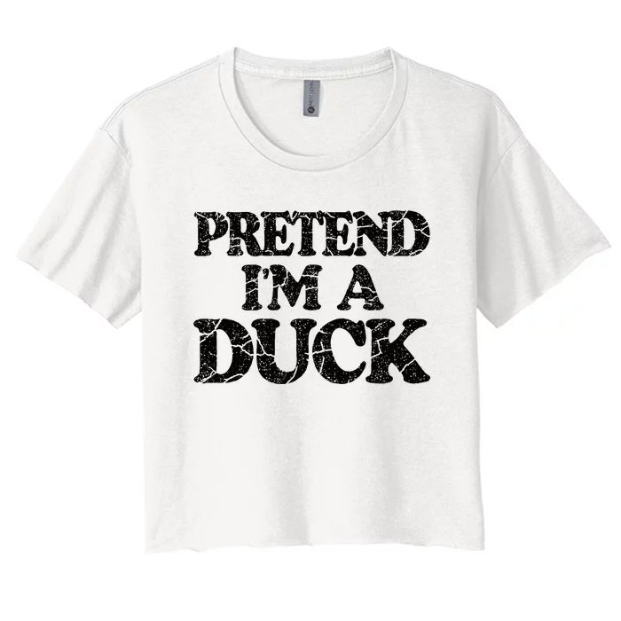 Pretend IM A Duck Diy Easy Halloween Costume Women's Crop Top Tee