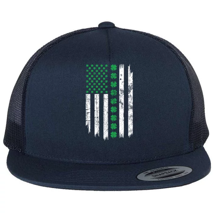 Patriotic Irish American Flag Patricks Day Ireland Flag Gift Flat Bill Trucker Hat