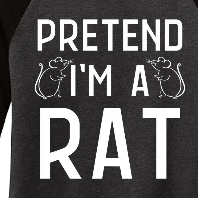 Pretend Im A Rat Costume Party Funny Halloween Rat Women's Tri-Blend 3/4-Sleeve Raglan Shirt