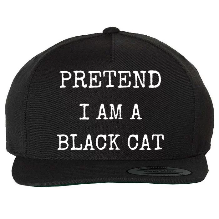 Pretend IM A Black Cat Costume Halloween Lazy Halloween Wool Snapback Cap