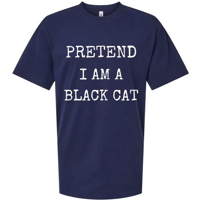 Pretend IM A Black Cat Costume Halloween Lazy Halloween Sueded Cloud Jersey T-Shirt