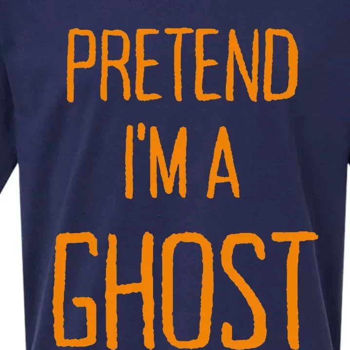 Pretend IM A Ghost Women Lazy Halloween Sueded Cloud Jersey T-Shirt