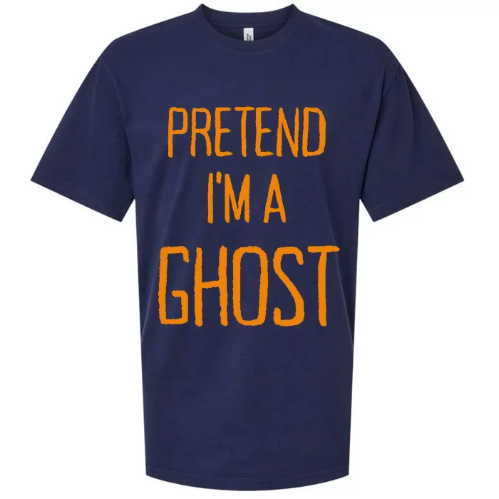 Pretend IM A Ghost Women Lazy Halloween Sueded Cloud Jersey T-Shirt