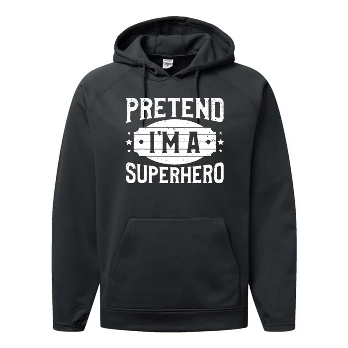 Pretend IM A Superhero Matching Costume Halloween Party Performance Fleece Hoodie