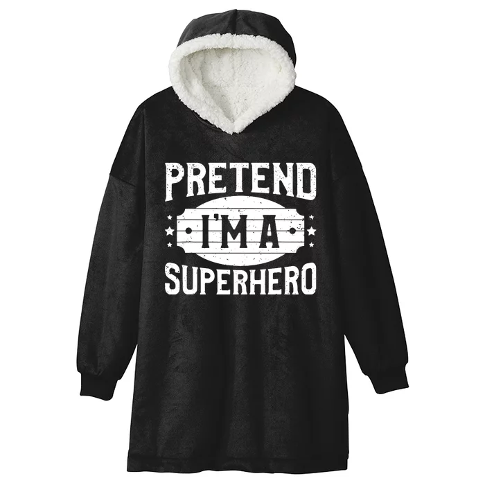 Pretend IM A Superhero Matching Costume Halloween Party Hooded Wearable Blanket