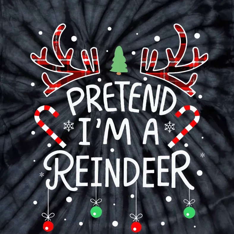 Pretend im a Reindeer  Easy Christmas Costume Tie-Dye T-Shirt