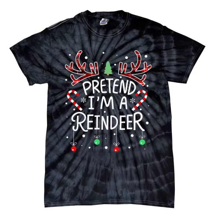 Pretend im a Reindeer  Easy Christmas Costume Tie-Dye T-Shirt