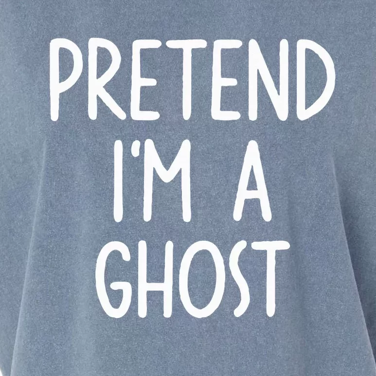 Pretend I'm A Ghost Costume Halloween Lazy Easy Garment-Dyed Women's Muscle Tee