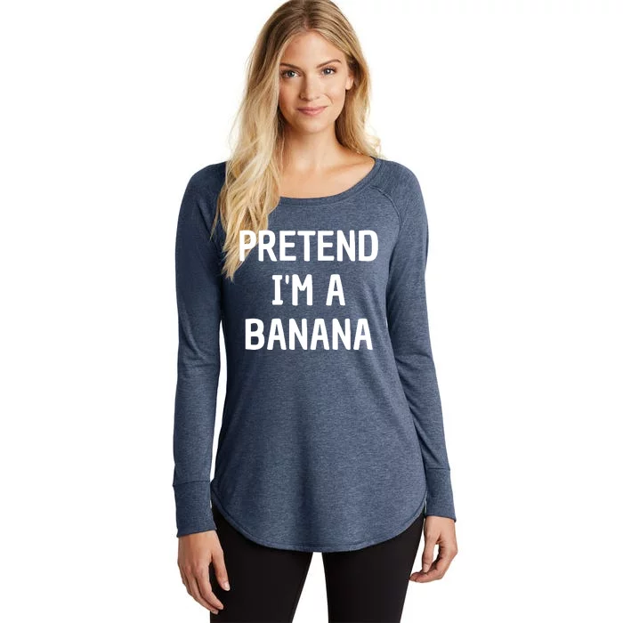 Pretend I'm A Banana Funny Lazy Halloween Costume Women's Perfect Tri Tunic Long Sleeve Shirt