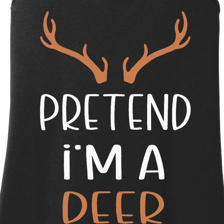 Pretend IM A Deer Lazy Wos Halloween Costume Ladies Essential Tank