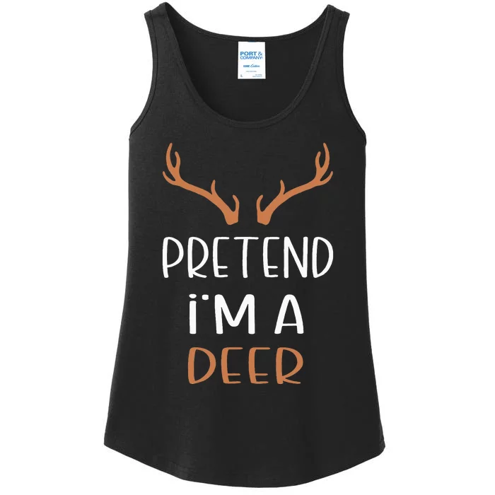 Pretend IM A Deer Lazy Wos Halloween Costume Ladies Essential Tank