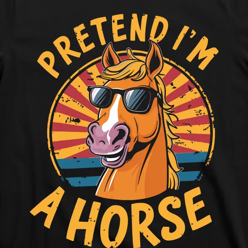 Pretend IM A Horse Funny Lazy Halloween Matching Costume T-Shirt