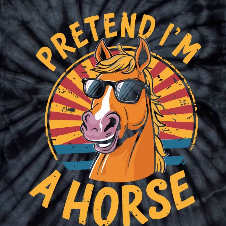 Pretend IM A Horse Funny Lazy Halloween Matching Costume Tie-Dye T-Shirt