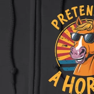 Pretend IM A Horse Funny Lazy Halloween Matching Costume Full Zip Hoodie