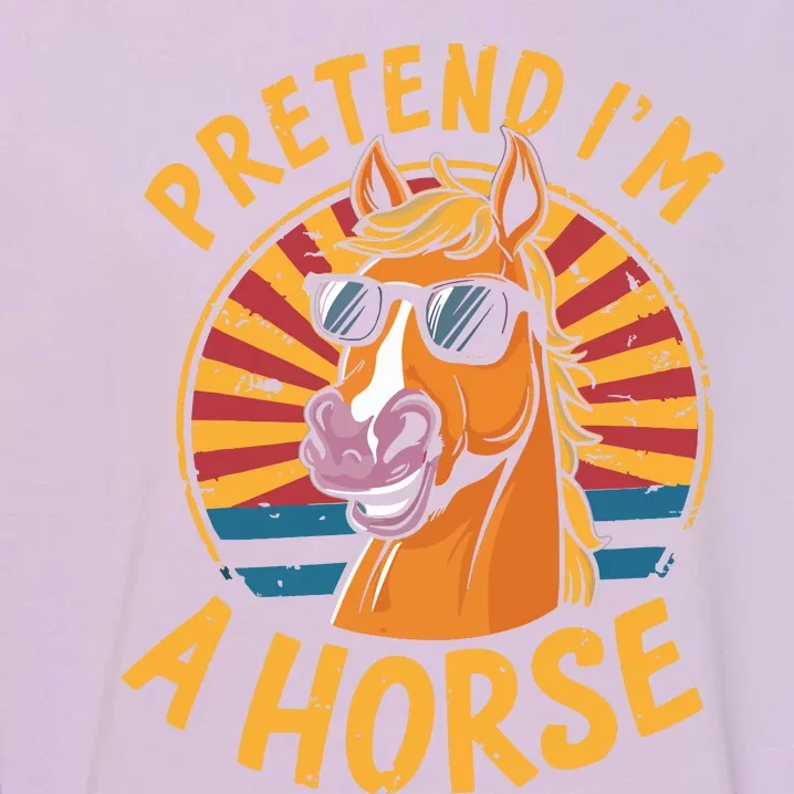 Pretend IM A Horse Funny Lazy Halloween Matching Costume Garment-Dyed Sweatshirt