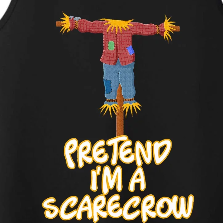 Pretend I'm a Scarecrow Halloween Lazy Scarecrow Costume Performance Tank