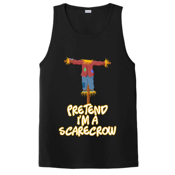 Pretend I'm a Scarecrow Halloween Lazy Scarecrow Costume Performance Tank