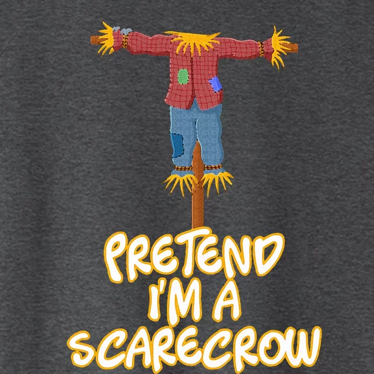 Pretend I'm a Scarecrow Halloween Lazy Scarecrow Costume Women's Crop Top Tee