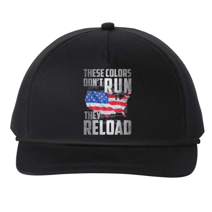 Patriotic I American Flag I USA Colors Dont Run They Reload Snapback Five-Panel Rope Hat