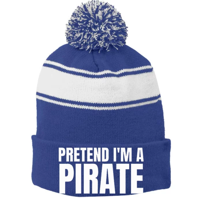 Pretend I'm A Pirate Matching Costume Stripe Pom Pom Beanie