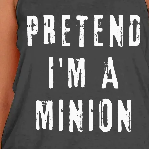 Pretend IM A Minion Costume Party Funny Halloween Minion Women's Knotted Racerback Tank