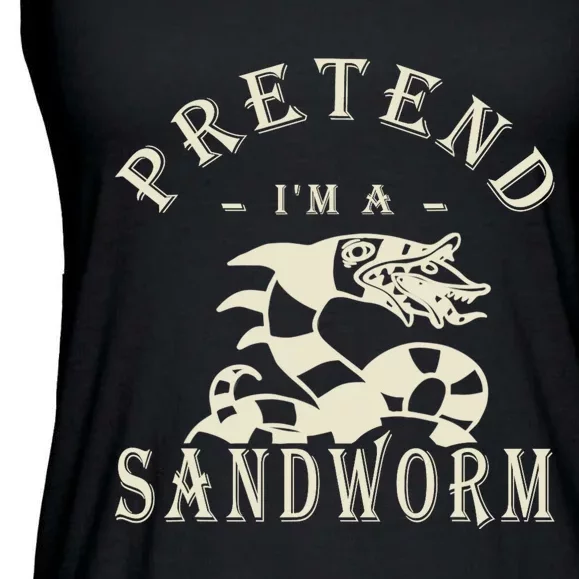 Pretend Im A Sandworm Funny Halloween Party Costume Ladies Essential Flowy Tank