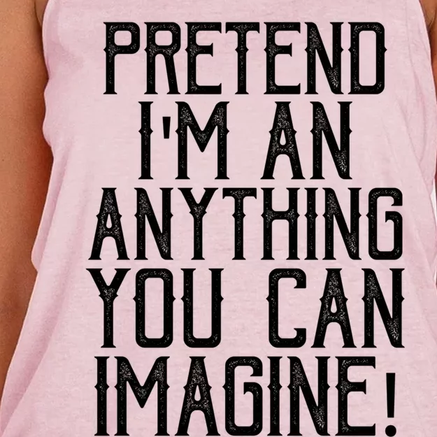 Pretend I Am Anything You Can Imagine Halloween Last Minute Gift Women's Knotted Racerback Tank