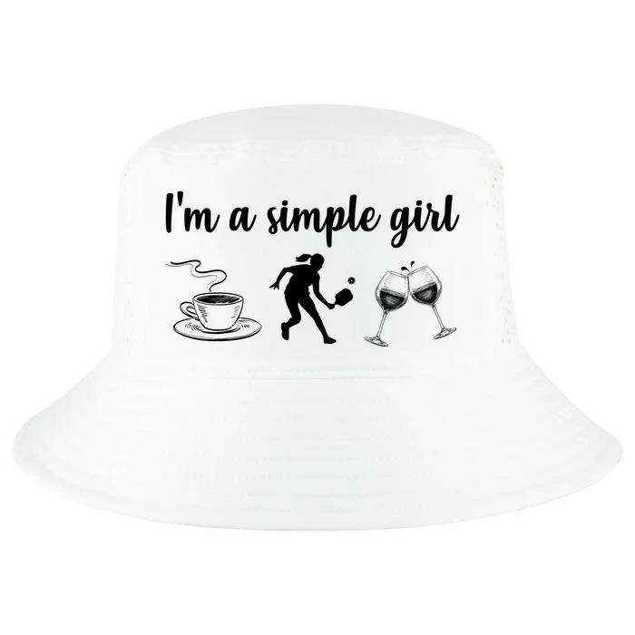 Pickleball I'm A Simple Girl Wine SKY Cool Comfort Performance Bucket Hat