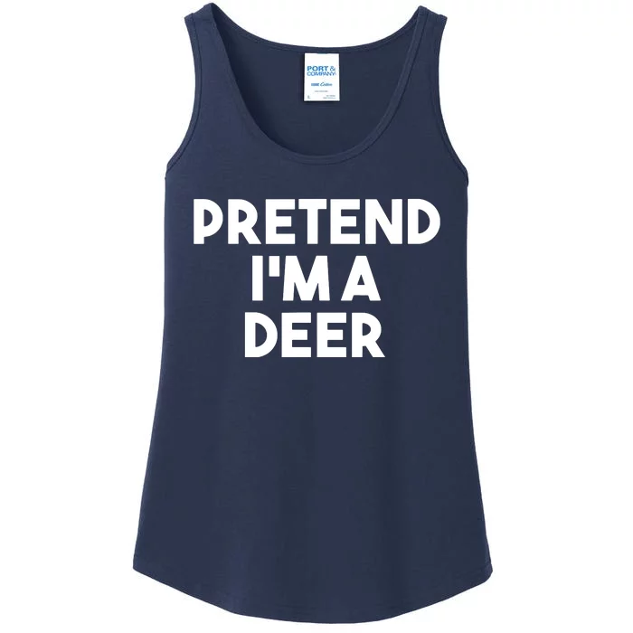 Pretend I'm A Deer Funny Lazy Deer Halloween Costume Ladies Essential Tank