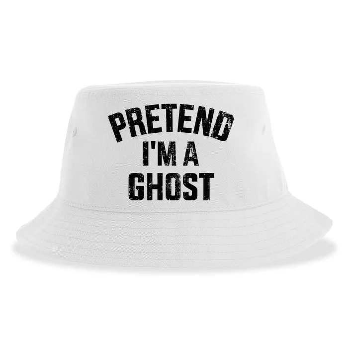 Pretend IM A Ghost Funny Lazy Easy Diy Halloween Costume Sustainable Bucket Hat