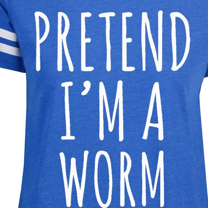 Pretend Im A Worm Simple Easy Halloween Costume Enza Ladies Jersey Football T-Shirt